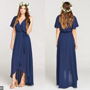 Show me your mumu Sophia Wrap Dress M Navy